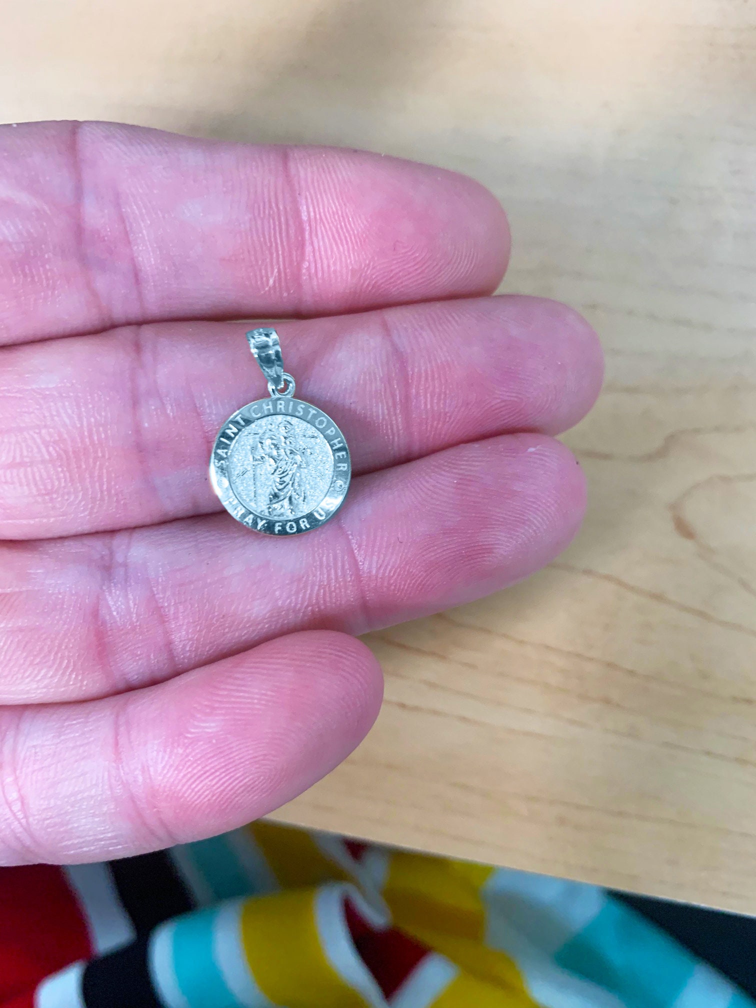 Medaglia di San Cristoforo in argento sterling – Santo patrono dei viaggiatori - Italia