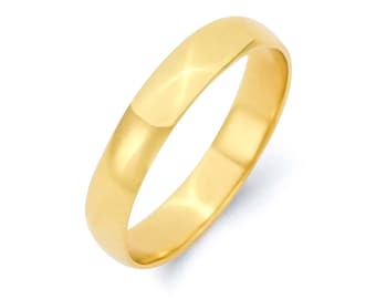 10k Solid Gold Simple Wedding Band Matching Wedding Bands His and Hers Rings Minimalist Wedding Ring Women's and Men's Wedding Band For Her