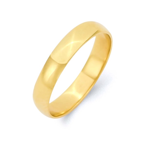 10k Solid Gold Simple Wedding Band Matching Wedding Bands His and Hers Rings Minimalist Wedding Ring Women's and Men's Wedding Band For Her