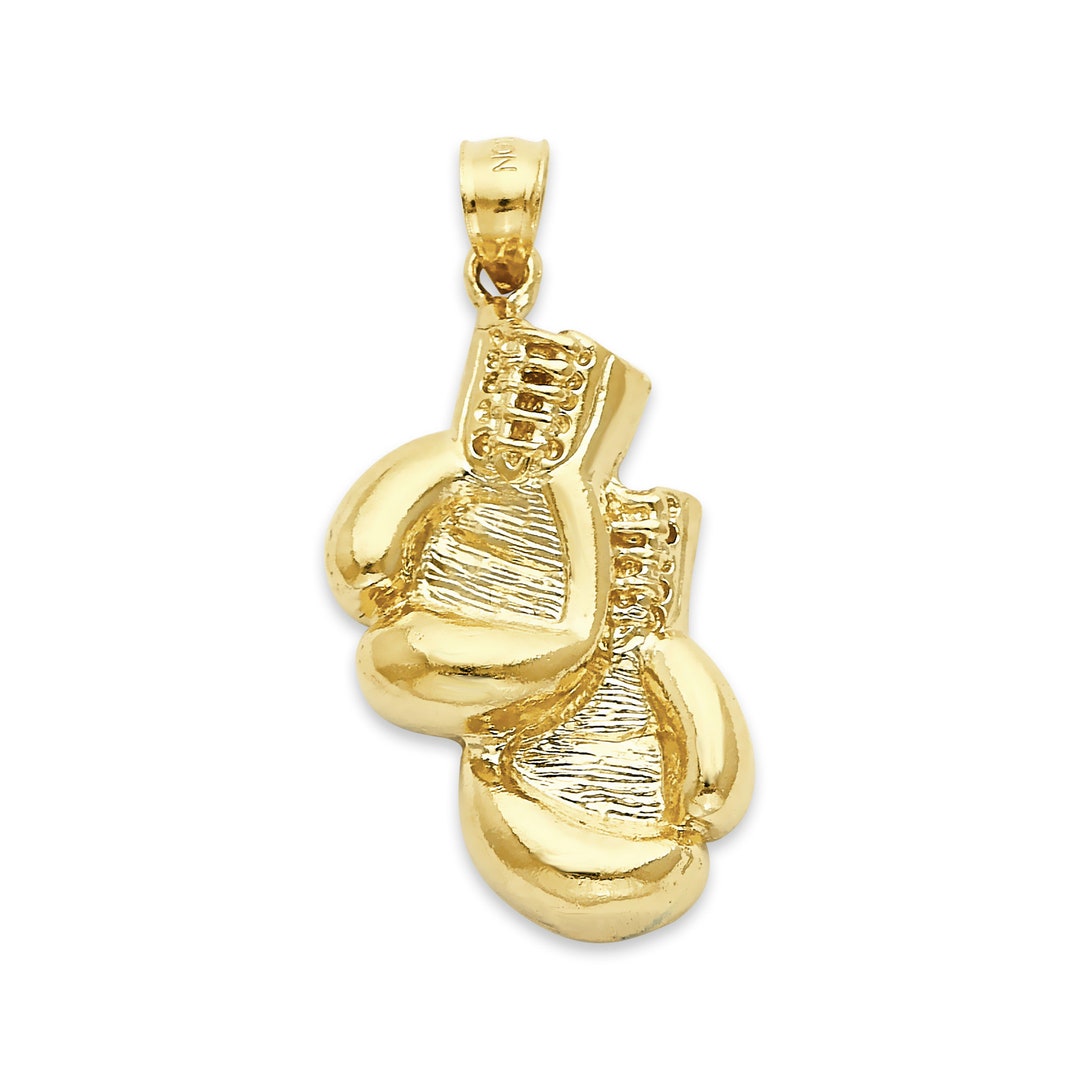 Real 10k or 14k Gold Boxing Gloves Pendant for Necklace Etsy