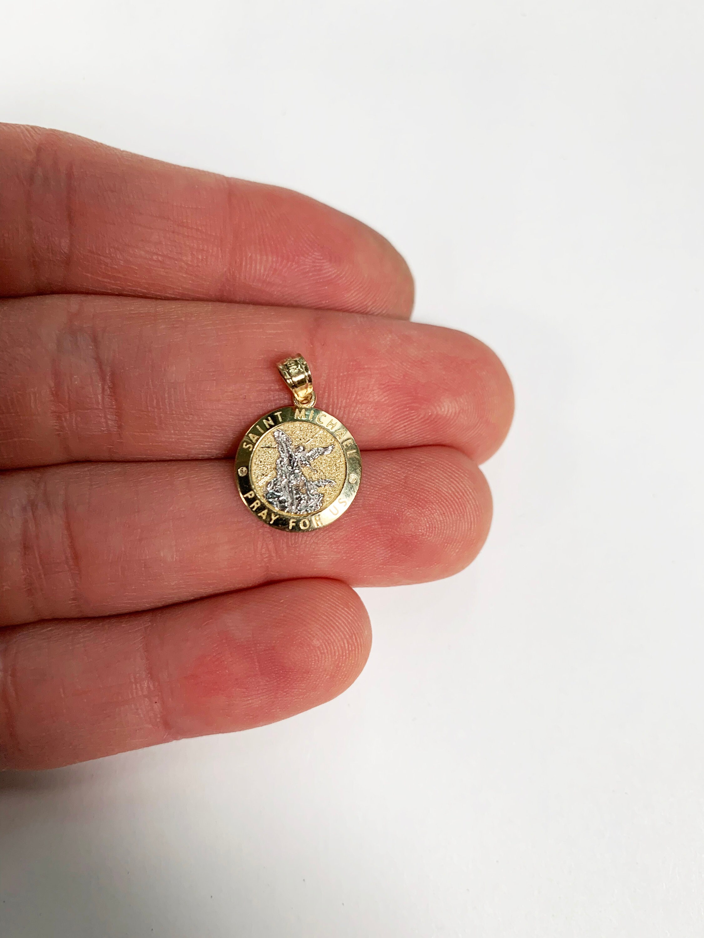 10k gold st michael pendant best sale