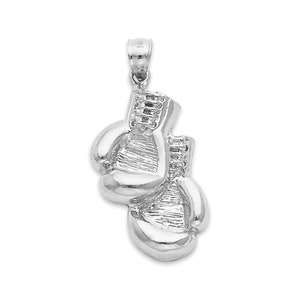 Sterling Silver Boxing Gloves Pendant: Fighter Gift