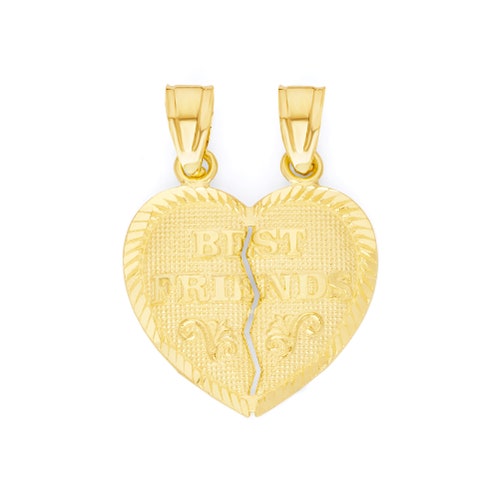 10k Gold Best Friend Heart Necklace 
