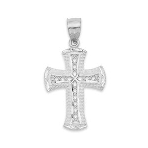 Sterling Silver Lattice Cross Pendant: Christian Jewelry Charm