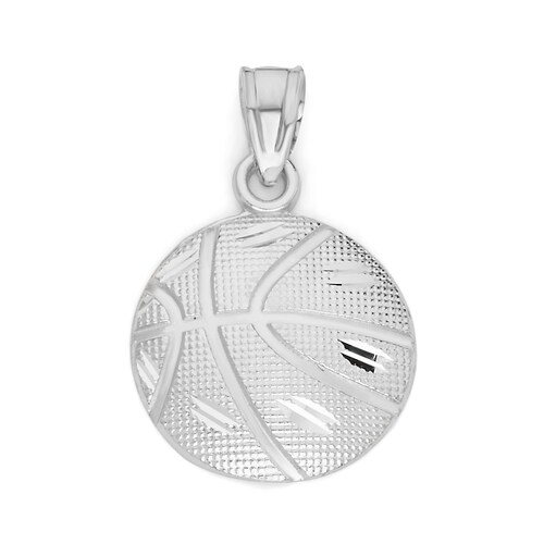 925 Sterling Silver Basketball Pendant 
