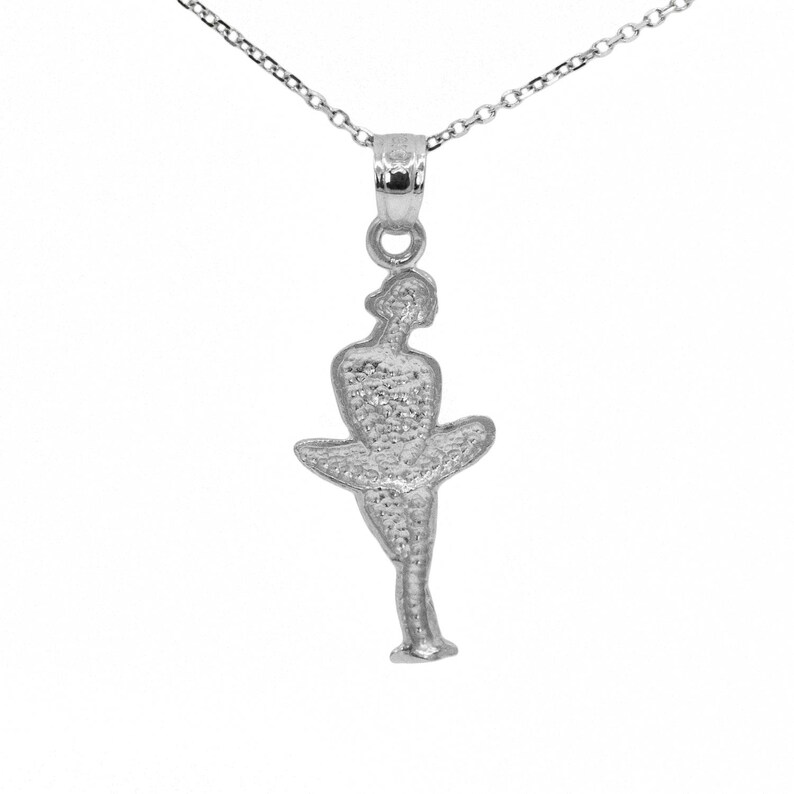 14k White Gold Ballerina Necklace