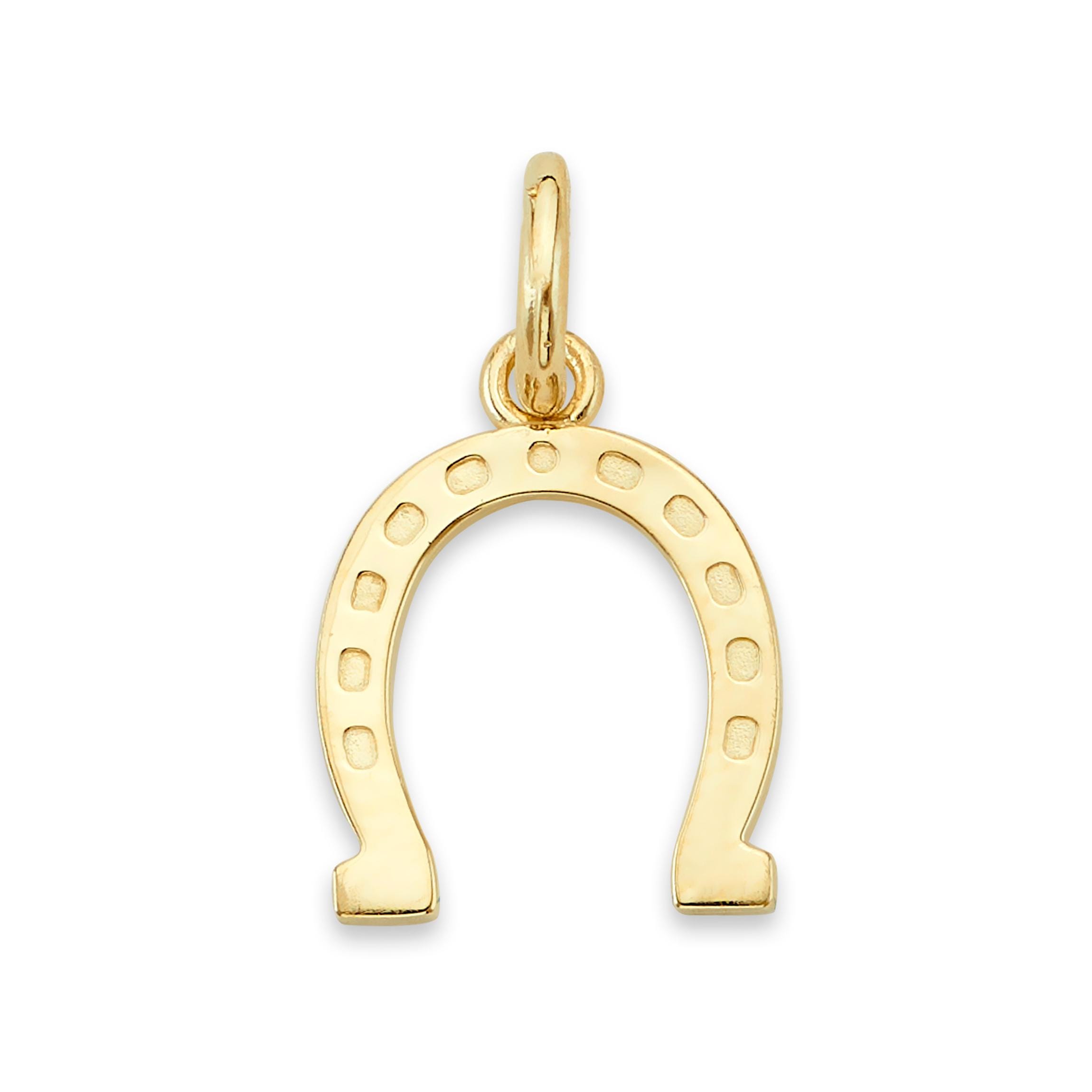 Solid 10k or 14k Gold Horseshoe Charm - Animal Themed Good Luck Jewelry Gifts