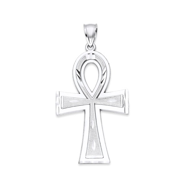 Large 925 Sterling Silver Ankh Pendant, Egyptian Pendant Religious Gift Egyptian Cross Jewelry Ankh Gifts for Him African Jewelry, Mens Gift