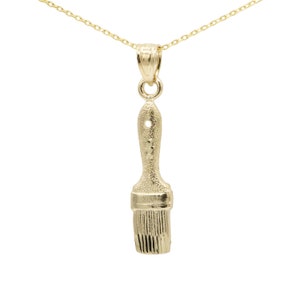 10k Yellow Gold Paintbrush Necklace