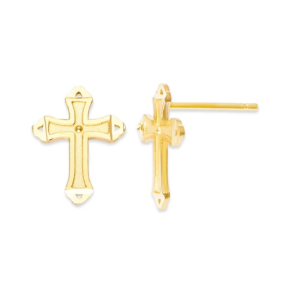 10k gold cross earrings deals