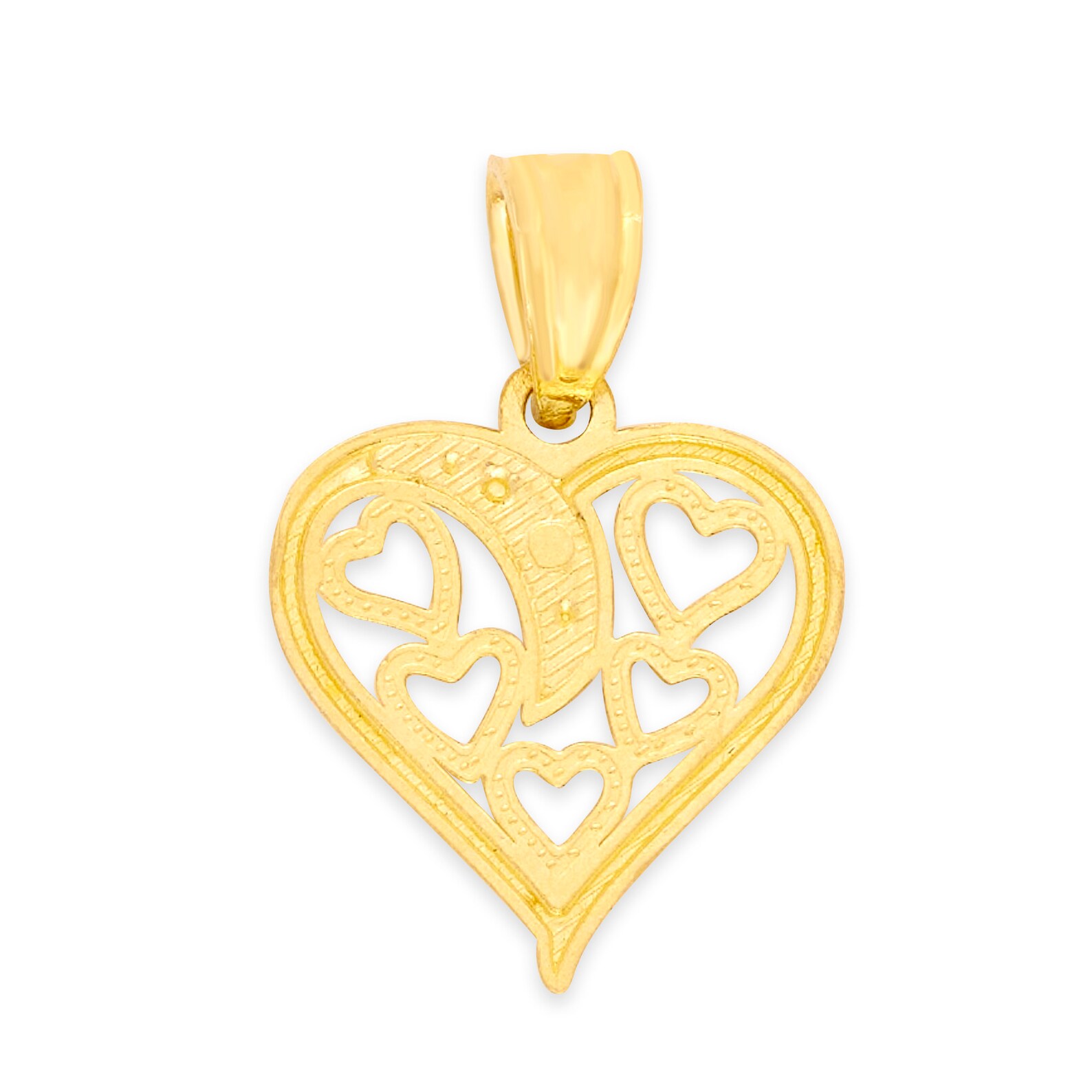 14k Real Solid Gold Heart Necklace Wedding Gift for Her Etsy UK