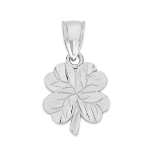 Sterling Silver Four Leaf Clover Pendant: Lucky Charm Jewelry
