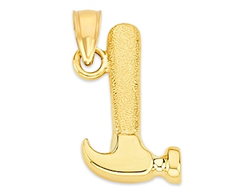 14k massief gouden hamerhangerketting: constructie-sieradencadeau