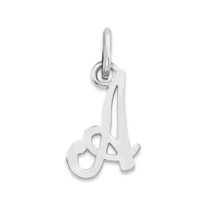 Mini encanto inicial de oro blanco sólido real disponible en oro de 10 k o 14 k, encanto de letra personalizado para adjuntar a pulsera o collar de encanto