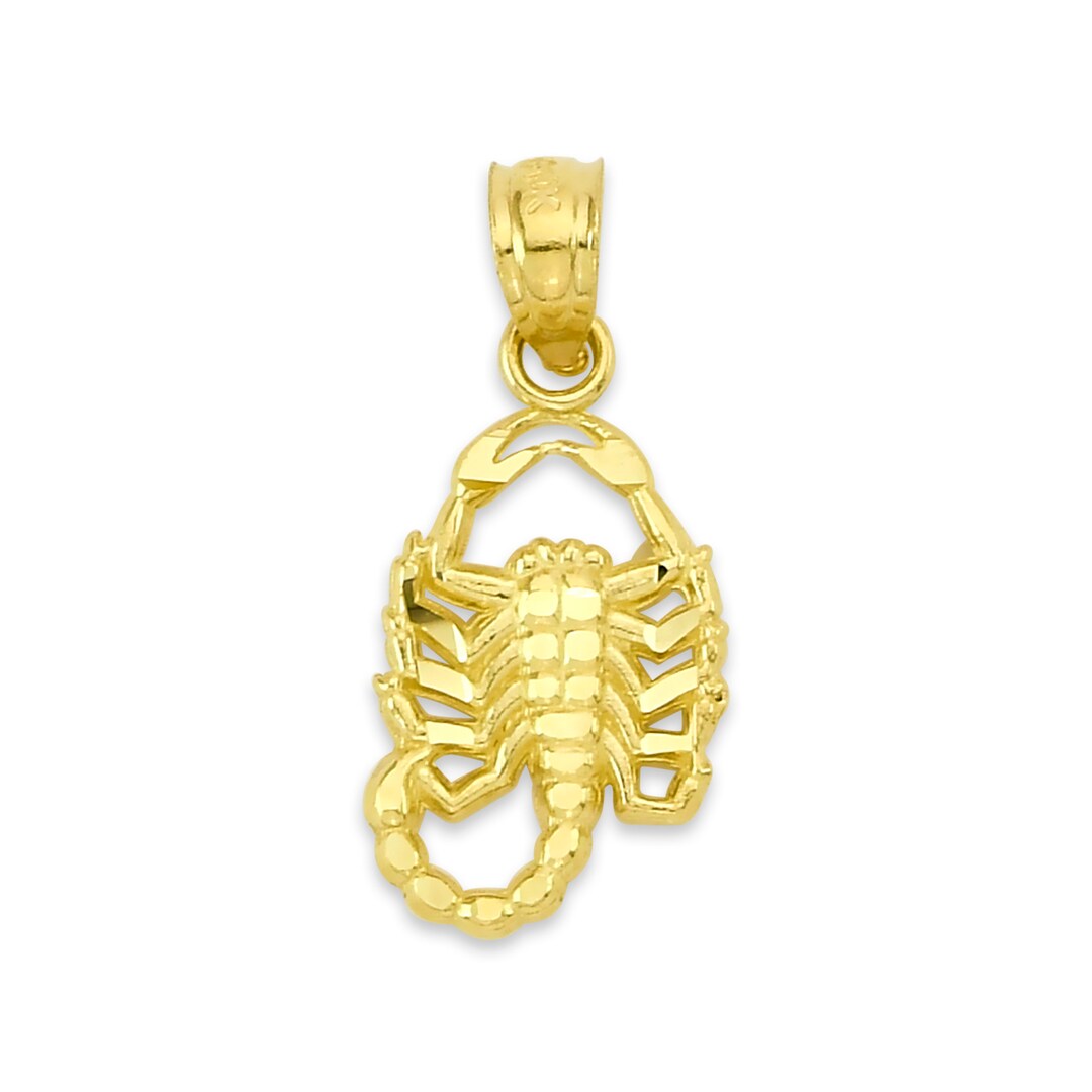 Pendentif - Or 10K jaune zodiaque Scorpion coupe diamant - PEG830 main image 1