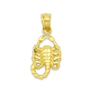 10k/14k Solid Gold Scorpion Pendant, Zodiac Scorpio Charm, Astrology Jewelry, Gold Necklace Pendant, Unique Birthday Gift, Zodiac Accessory