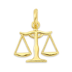 Mini Solid 10k/14k Gold Libra Scale Charm - Scales of Justice Charm