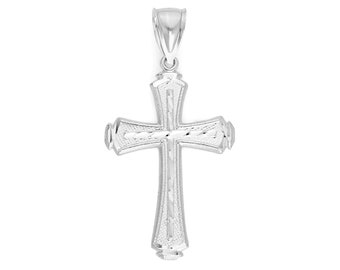 925 Silver Cross Pendant, Large Cross Necklace Religious Necklace for Men, Christian Gift First Communion Gift Baptism Cross Jewelry