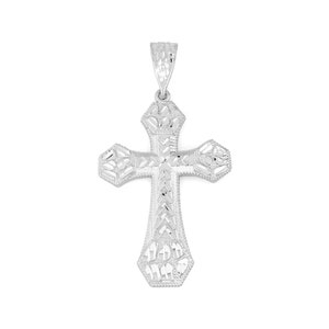 Large 925 Sterling Silver Gothic Cross Pendant for Chain, Silver Goth Jewelry for Men, Prayer Jewelry, Baptism Gift,  Catholic Gift for Him