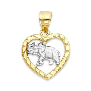 Echt Solid Gold Elefant Anhänger Erhältlich in 10k oder 14k, Glücksbringer Schmuck Geschenke für Glück, Abschluss Geschenke