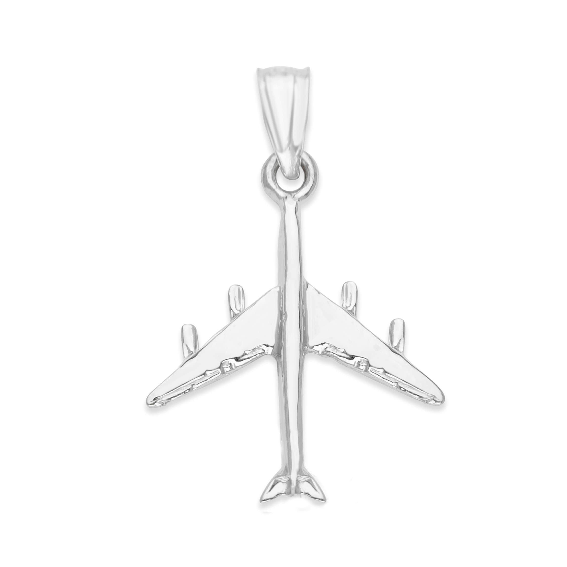 Mazi + Zo Sterling Silver Airplane Necklace