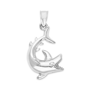 925 Sterling Silver Shark Necklace, Scuba Diving Gift Summer Necklace Ocean Pendant Nautical Jewelry, Shark Gifts Nature Necklace for Women