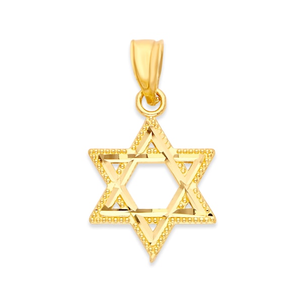 10k Real Solid Gold Star of David Necklace, Judaica Jewelry Bar Mitzvah Gift for Jewish Pendant Magen David Necklace, Religious Gift for Her