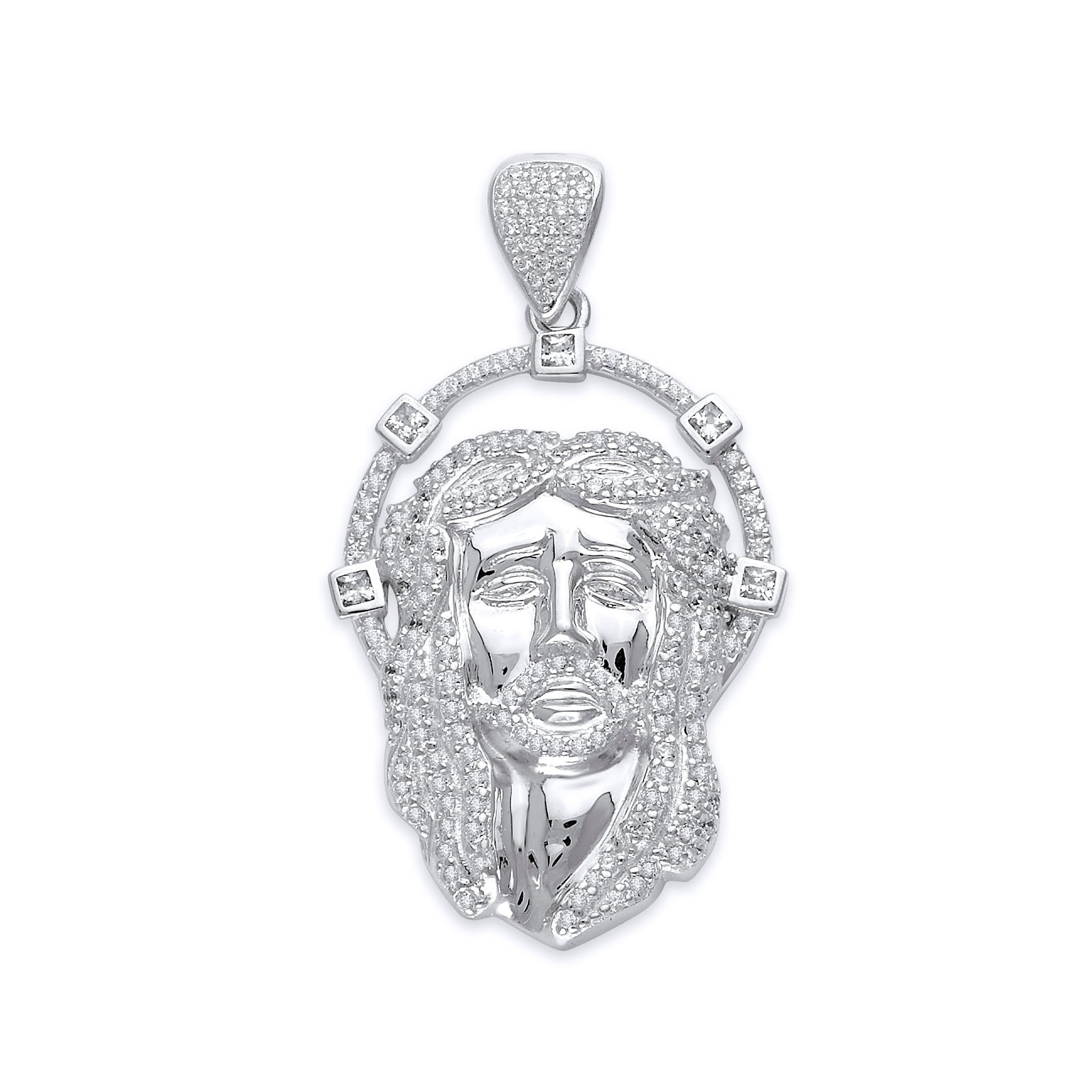 925 Sterling Silver Jesus Piece Pendant 