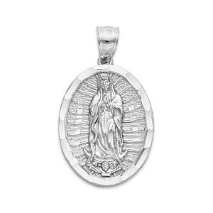 Colgante de plata 925 de Nuestra Señora de Guadalupe para collar, regalo de bautismo de la Virgen de Guadalupe de plata de ley, regalo de quinceañera para ella