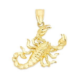 10k Gold Scorpion Pendant: Zodiac Scorpio Necklace, Ocean Lover Gift