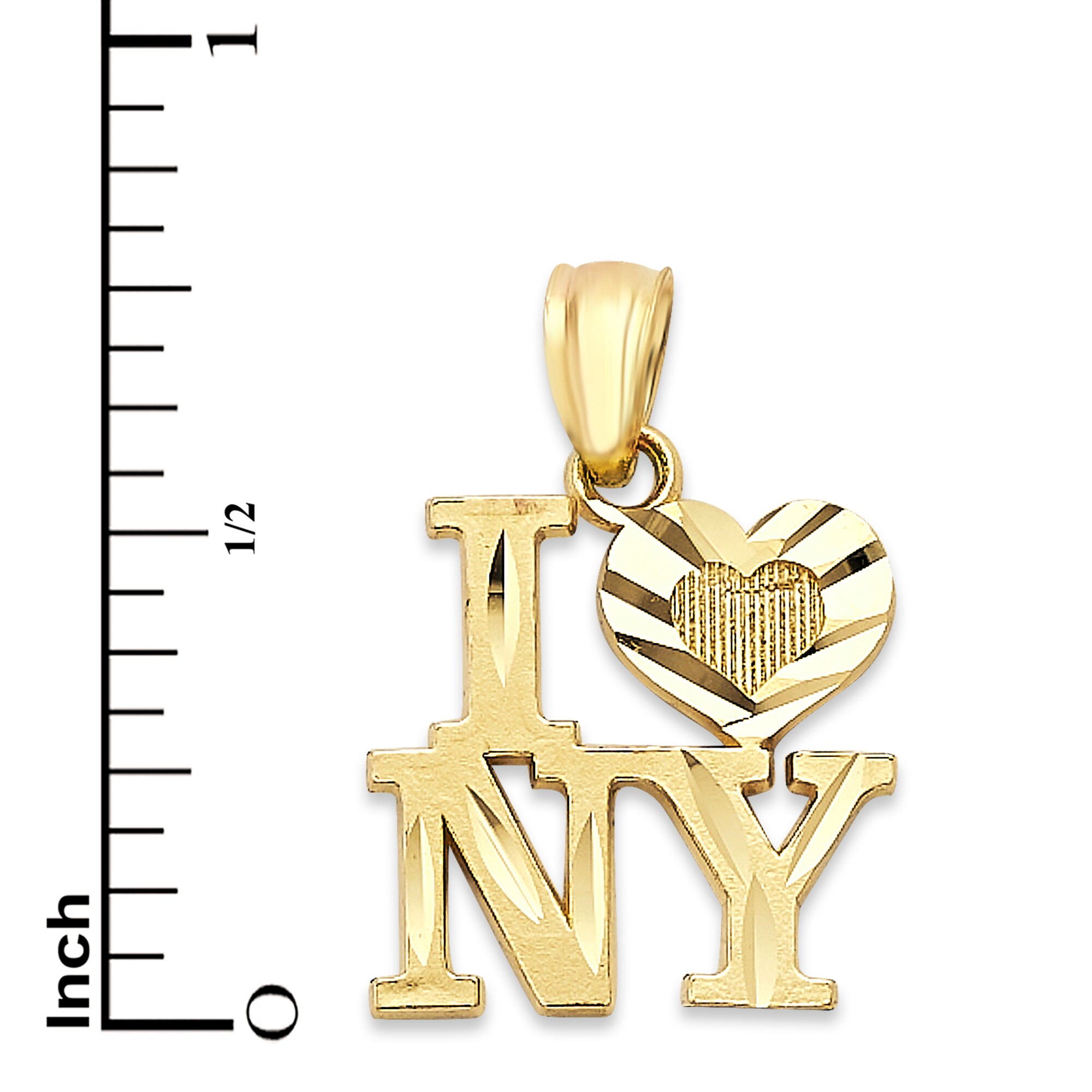 I ♥ NY ゴールドネックレス　14k トップのみ　希少 14Kソリッドゴールド「I Love NY」ペンダントネックレス：ステート