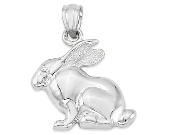 Rabbit Necklace: Sterling Silver Bunny Pendant