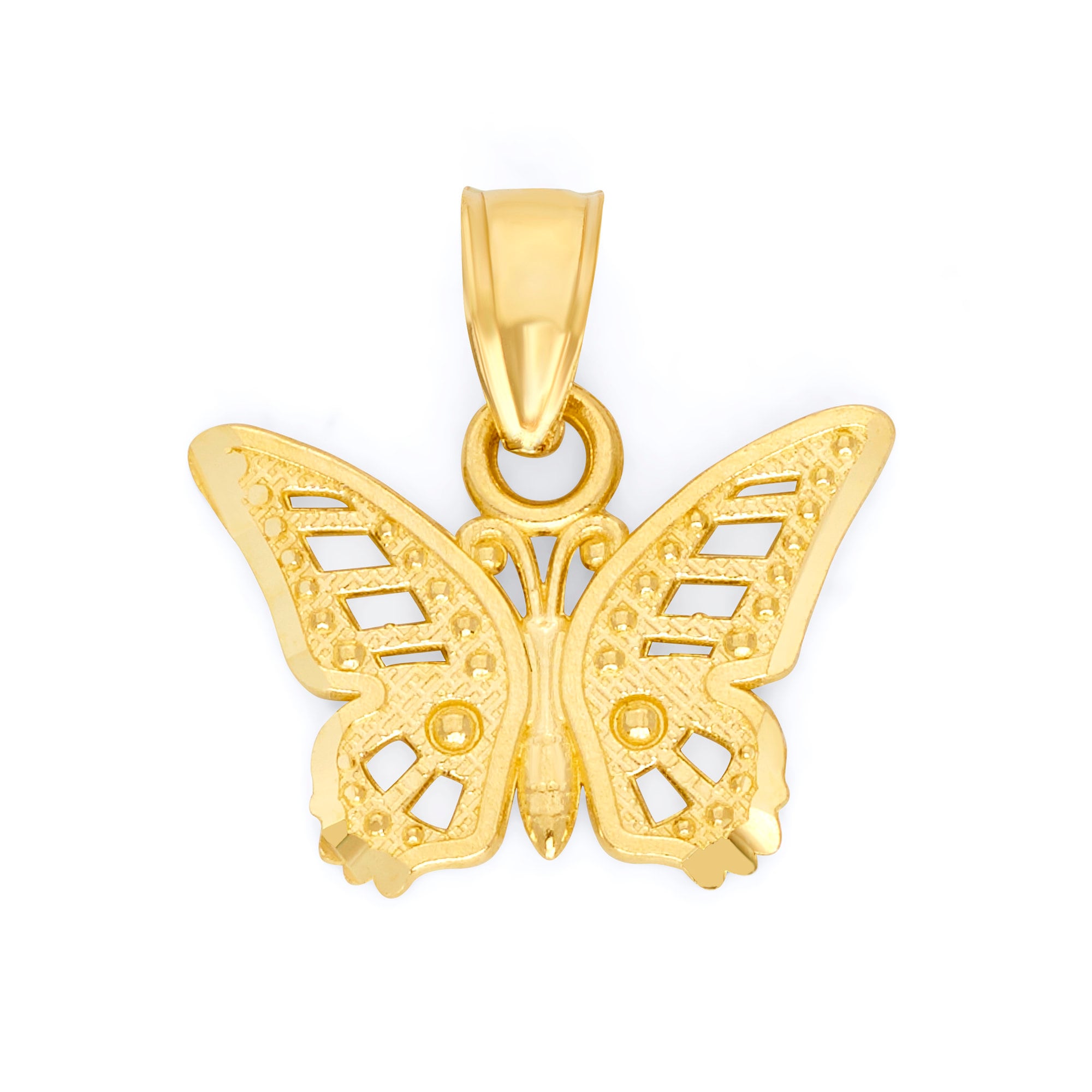 10k Real Solid Gold Butterfly Necklace 
