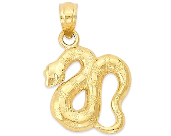 10k Real Solid Gold Snake Necklace, Animal Lover Gifts for Her Snake Jewelry