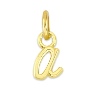 Solid 10k Gold Initial Charm: Available in all letters