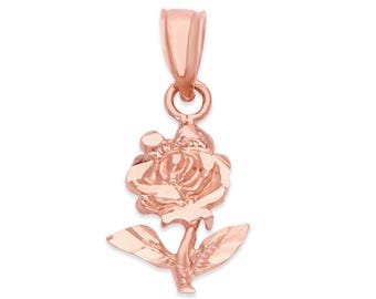 Collier Vintage Plaqué Or 14K Avec Déco Rose En Relief - Bijou Finement Travaillé