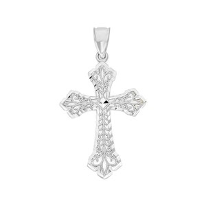 Sterling Silver Filigree Cross Pendant: Christian Necklace