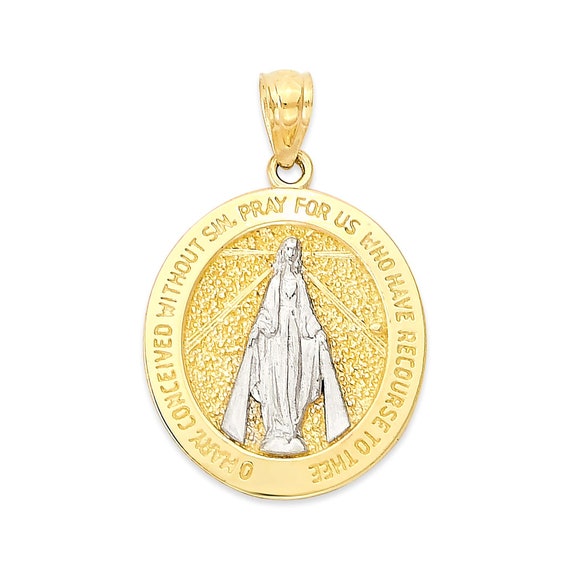 Oro Virgen De Guadalupe Delicado Collar 10k 14k Virgen María