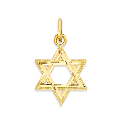 Charm étoile de David en or massif 14 carats : collier Magen David juif
