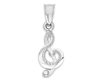 Collier de note de musique en argent sterling 925, collier de musique pour son cadeau de professeur de musique bijoux de clé de sol, cadeau pour les musiciens cadeaux de clé de sol