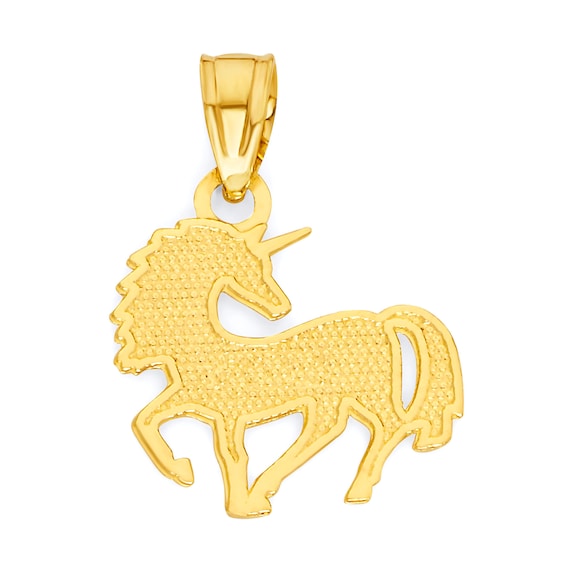 10k Real Solid Gold Unicorn Necklace 
