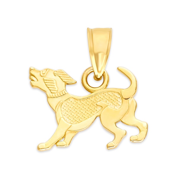 14k Real Solid Gold Pet Dog Necklace, Memorial Gifts for Pets New Puppy Pendant, I Love My Dog Jewelry, Gold Dog Pendant, Animal Necklace