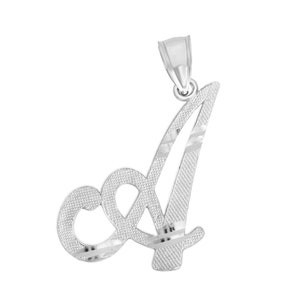 A-Z 925 Sterling Silver Initial Necklace with Silver Chain, Real Silver Initial Charm Letter Alphabet Pendant Personalized Jewelry for Her