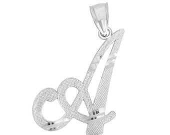 A-Z 925 Sterling Silver Initial Necklace with Silver Chain, Real Silver Initial Charm Letter Alphabet Pendant Personalized Jewelry for Her