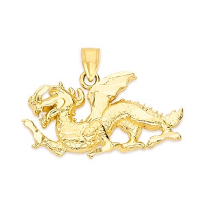 14k Solid Gold Dragon Necklace, Chinese Zodiac Jewelry Dragon Pendant for Year of The Dragon Gift Fantasy Jewelry, Lunar New Year Gift