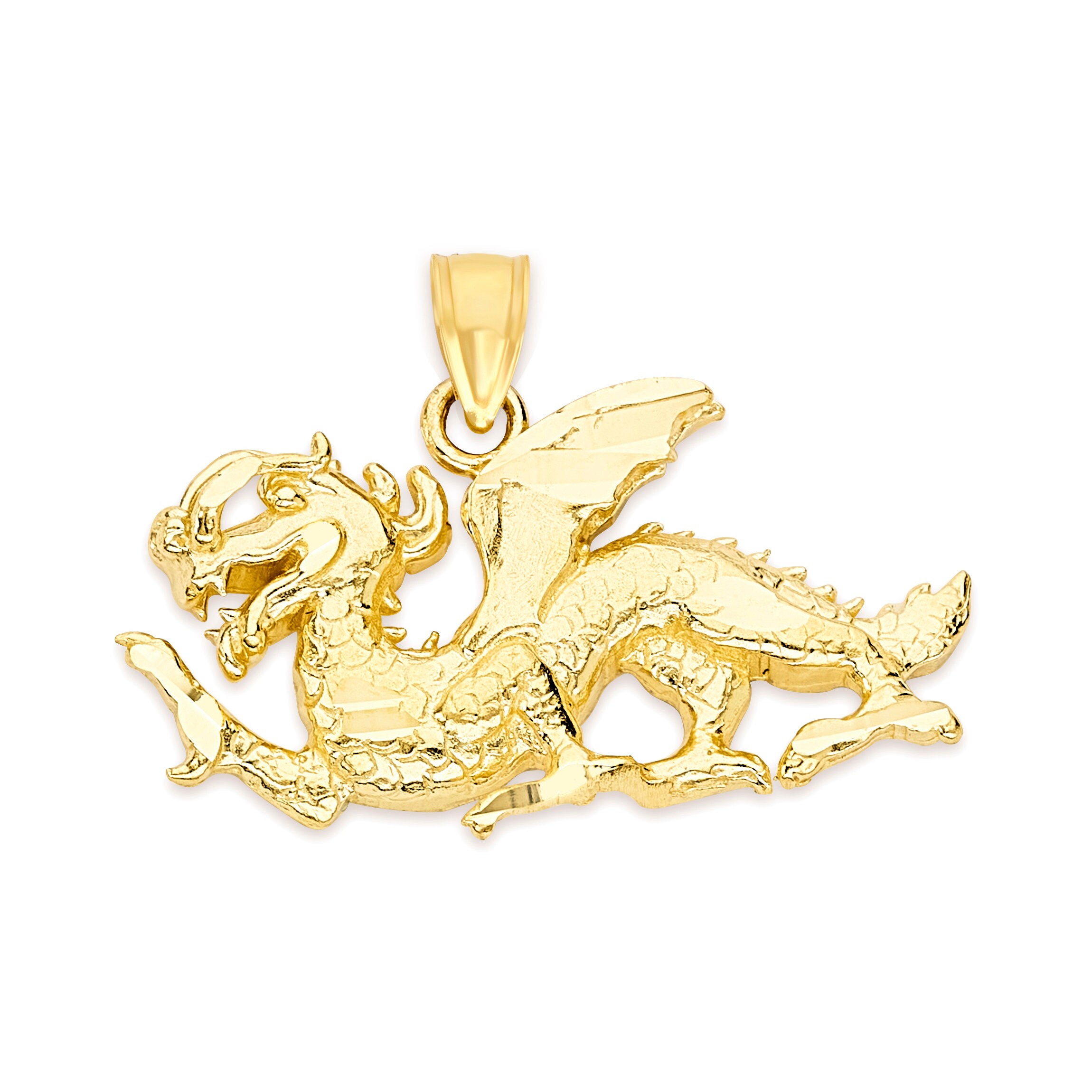 10k Gold Dragon Necklace, Dragon Jewelry for Chinese New Year Gift Fantasy Dragon Pendant, Chinese Zodiac Jewelry Gift for Lunar New Year