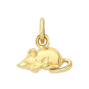 Dainty 10k/14k Gold Mouse Charm: Year of the Rat Pendant