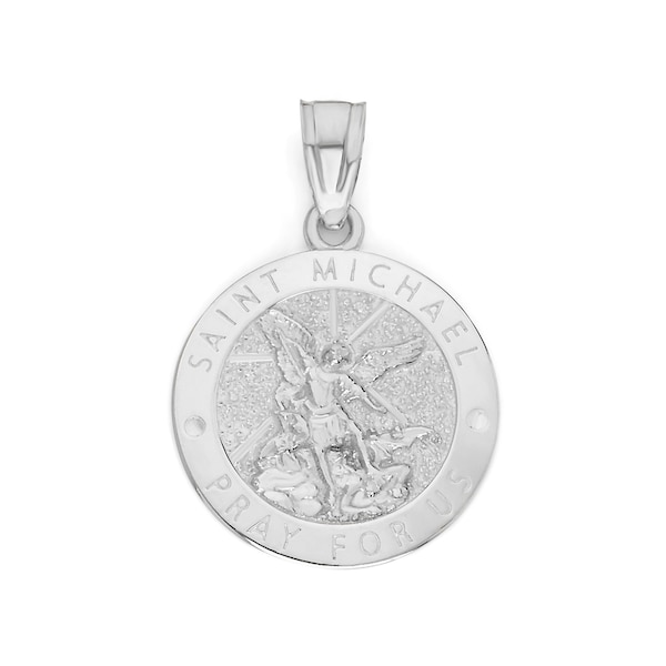 925 Sterling Silver St Michael Necklace, St Michael Pendant Firefighter Gifts Protection Jewelry Police Gifts Engraved Saint Michael Medal