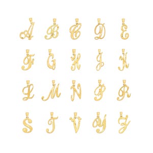 10k Solid Gold Initial Pendant Necklace - Letter Jewelry Gift