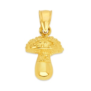 14k Yellow Gold Mushroom Necklace
